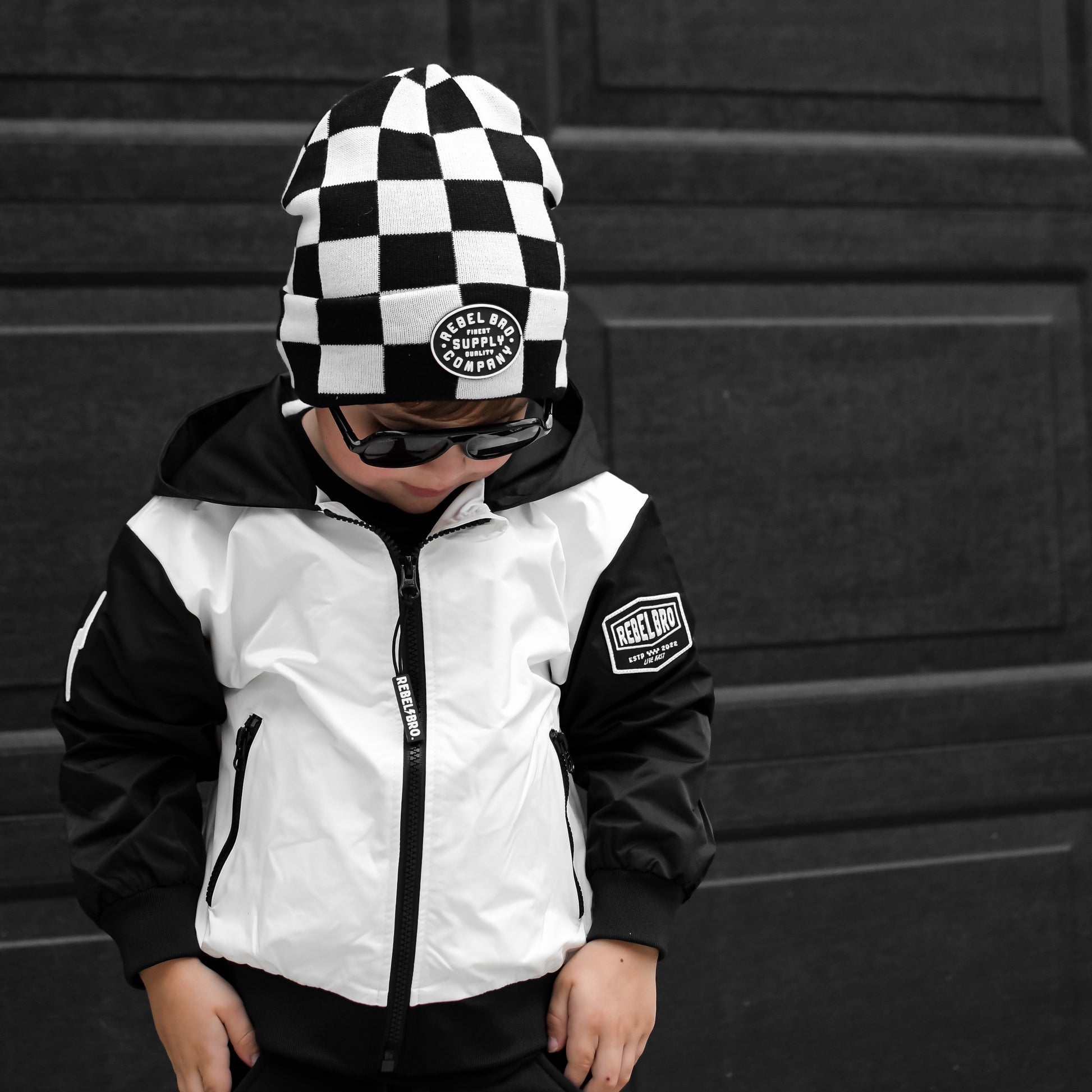 Live Fast Hydro Bomber Jacket in Black/White (FINAL SALE)