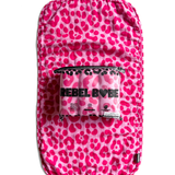 Organic Muslin Burp Clothes in Bubble Gum Leopard - 3 Pack