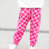 Basic Jogger in Bubble Gum Checkered