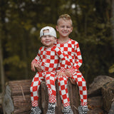 Bamboo Zippy Sleeper in Candy Cane Checkered