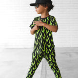 Bamboo Two Piece Set in Radioactive Fuego