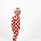 Bamboo Zippy Sleeper in Candy Cane Checkered