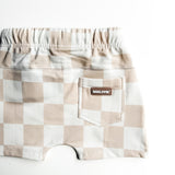 Relaxed Fit Shorts in Salt + Sand Checkered