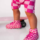 Tank + Biker Two Piece Set in Bubble Gum Checkered