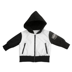 Image of Live Fast Hydro Bomber Jacket in Black/White (FINAL SALE)