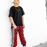 Basic Jogger in Americana Red + Black Checkered