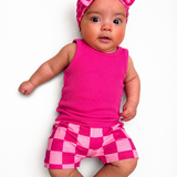 Relaxed Fit Shorts in Bubble Gum Checkered