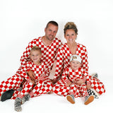 Men's Bamboo Two Piece Set in Candy Cane Checkered