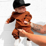 Organic Ribbed Set in Rust