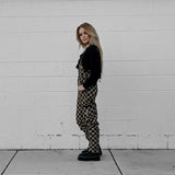 Women's Overall in Checkered Black + Taupe