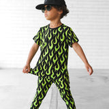 Bamboo Two Piece Set in Radioactive Fuego