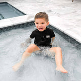 UPF50+ Short Sleeve Rash Guard in Black