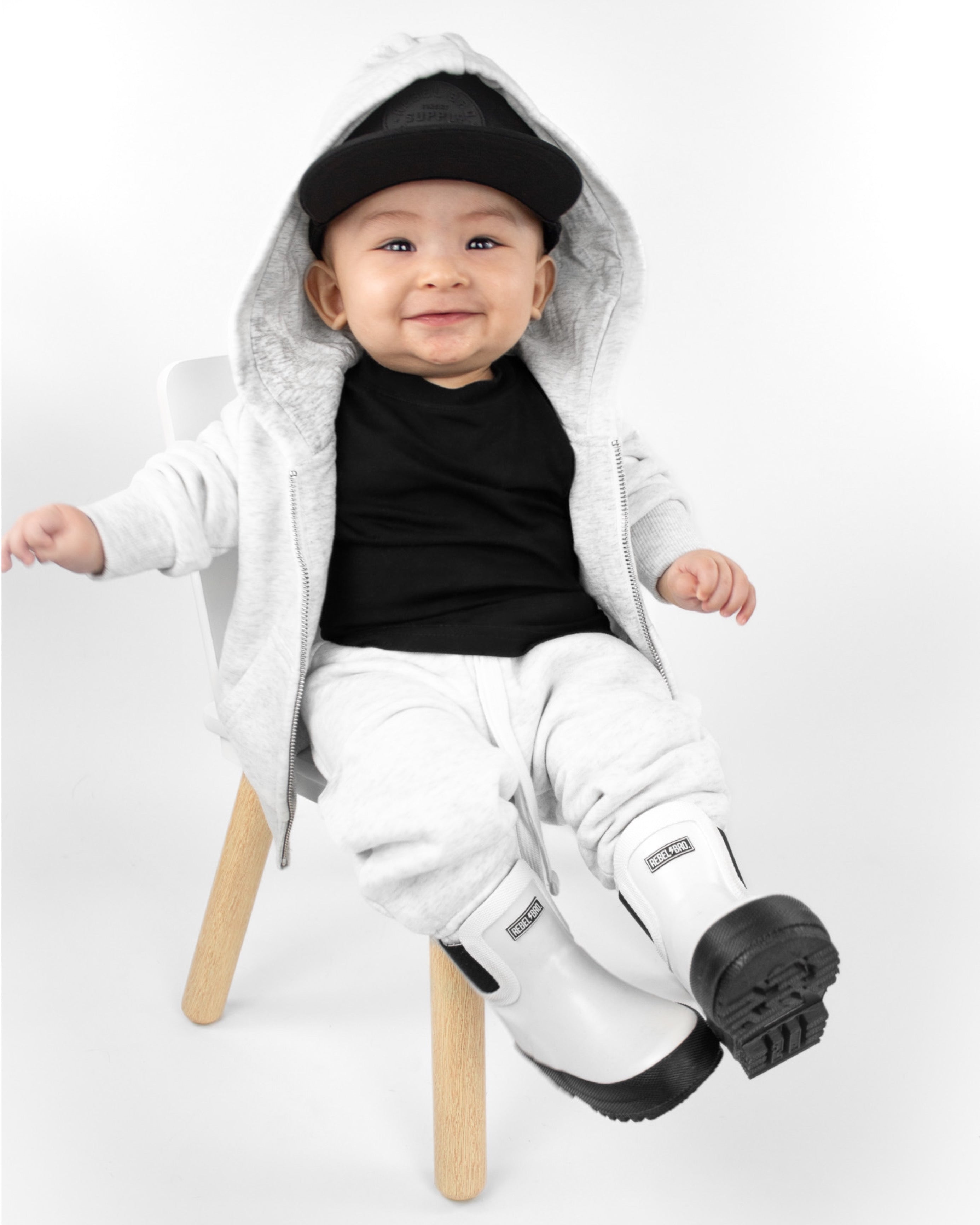 RB x LB The Core-Classic Midi Boot in Black / White - Rebel Bro