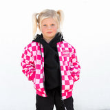 Bomber Jacket in Bubble Gum Checkered