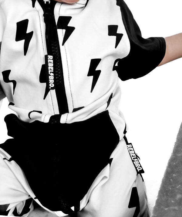 Hooded Rebel Short Sleeve Romper in Bowie - Rebel Bro