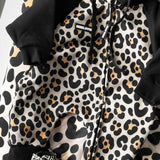 Hooded Fleece Romper in Ava (Leopard)