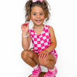 SK8TR Hi-Top in Bubble Gum Checkered