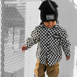 Hooded Flannel in Checkmate