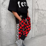 Basic Jogger in Americana Red + Black Checkered