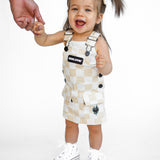 Overall Dress in Salt + Sand Checkered