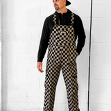 Men's Overall in Checkered Black + Taupe