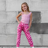 Basic Jogger in Bubble Gum Checkered
