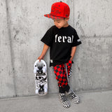 Basic Jogger in Americana Red + Black Checkered