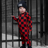 Bamboo Zippy Sleeper in Americana Red + Black (Checkered)