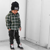 Hooded Flannel in Woodlands Olive