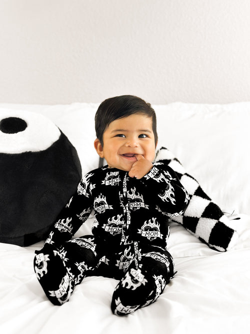 Bamboo Zippy Sleeper in Mad Love For My Mama [Midnight Edition]
