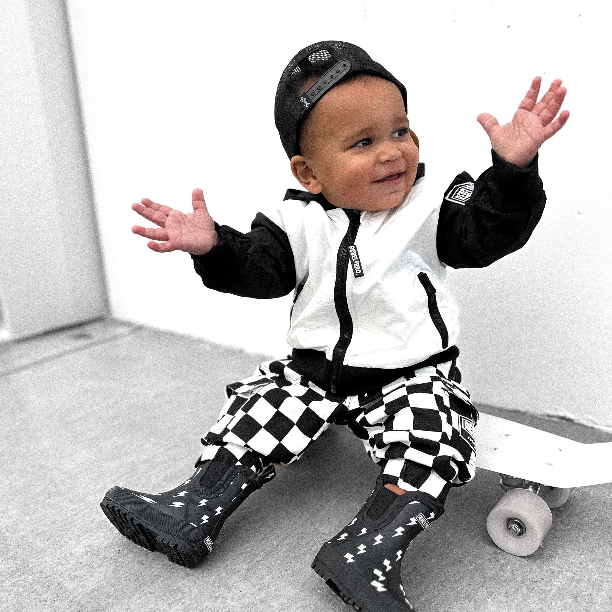 Live Fast Hydro Bomber Jacket in Black/White (FINAL SALE)