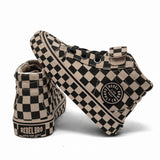 SK8TR Hi-Top in Taupe + Black Checkered (PREORDER)