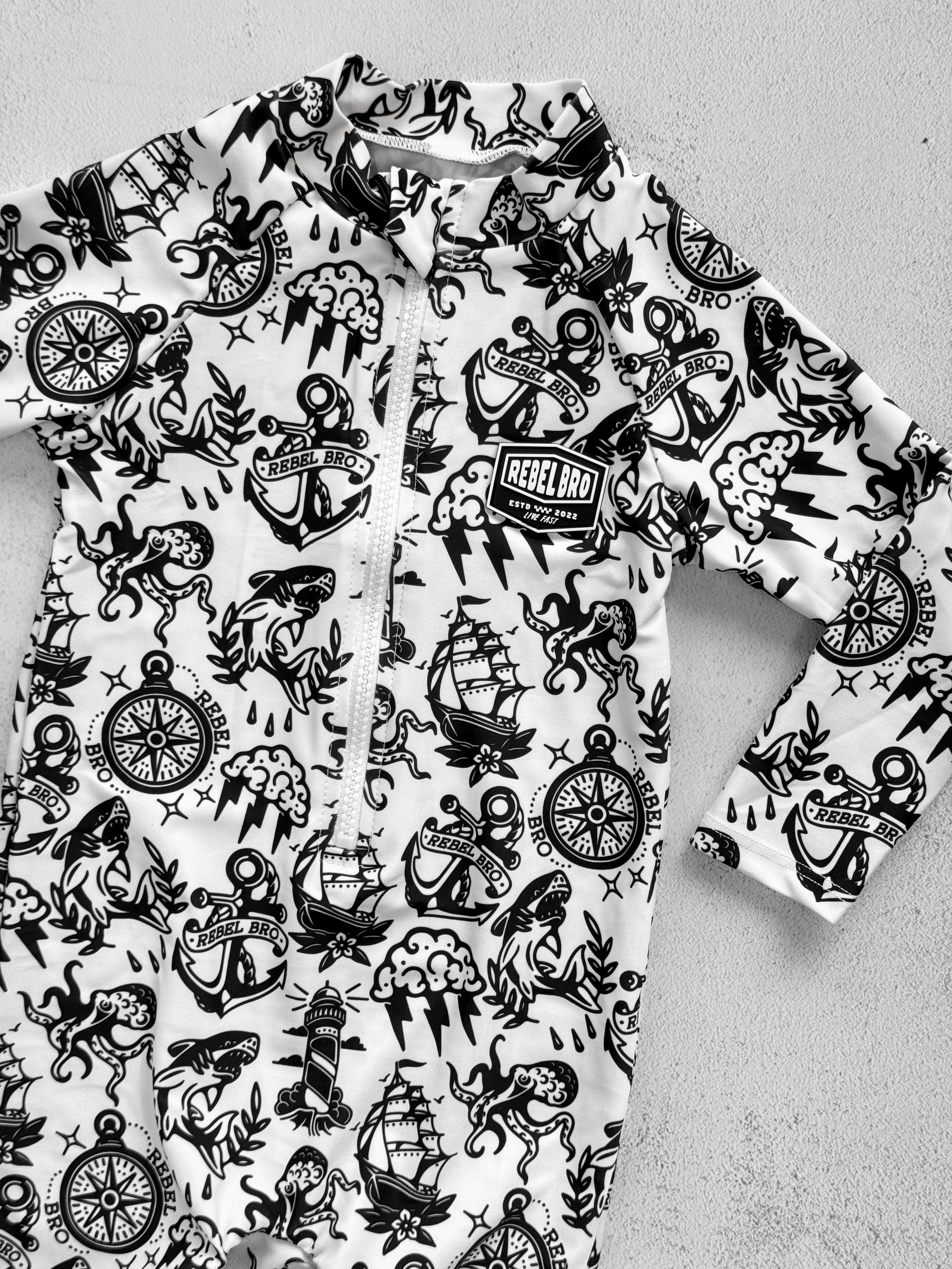 UPF50+ Swim Romper in Sink or Swim