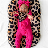 Ruffled Bamboo Zippy Sleeper in Hottest Pink