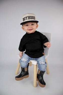 Image of The Core-Classic Midi Boot in Black / Taupe