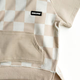 Short Sleeve Hoodie in Salt + Sand Checkered