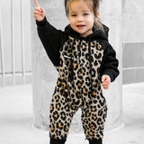 Hooded Fleece Romper in Ava (Leopard)
