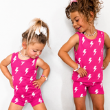 Tank + Biker Two Piece Set in Hottest Pink x Jagger