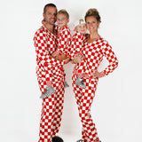 Women’s Bamboo Two Piece Set in Candy Cane Checkered