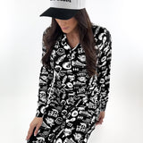 Women’s Bamboo Henley Two Piece Set in Warped Tour Midnight Edition