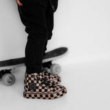 SK8TR Hi-Top in Taupe + Black Checkered (PREORDER)