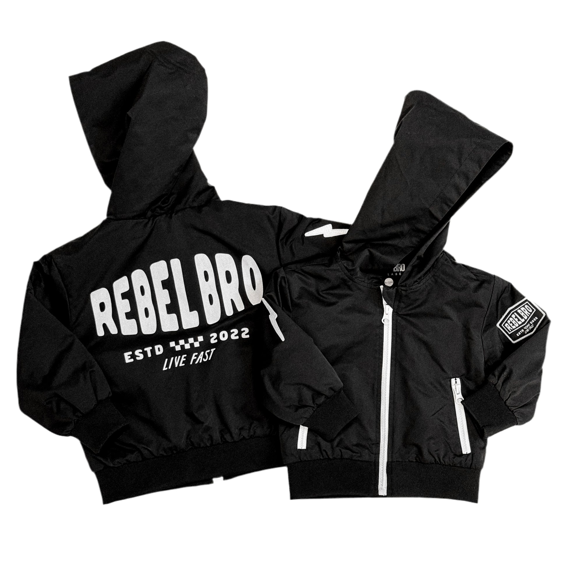 Live Fast Hydro Bomber Jacket in Black (FINAL SALE)
