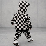 Fleece Hoodie + Sweatpants Set in Venice (Checkered)
