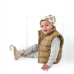 Image of Holstyn Midi Boot in Salted Caramel Checkered (FINAL SALE) - Rebel Bro