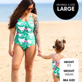 UPF50+ Women's One Piece Swimsuit in Palm Paradise