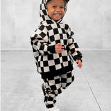 Fleece Hoodie + Sweatpants Set in Venice (Checkered)