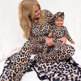 Ruffled Bamboo Zippy Sleeper in Ava (Leopard)