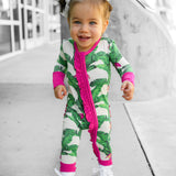 Ruffled Bamboo Zippy Sleeper in Palm Paradise