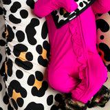 Ruffled Bamboo Zippy Sleeper in Hottest Pink