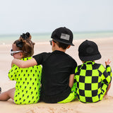 UPF50+ Girls One Piece Swimsuit in Neon Electric Lime x Jagger